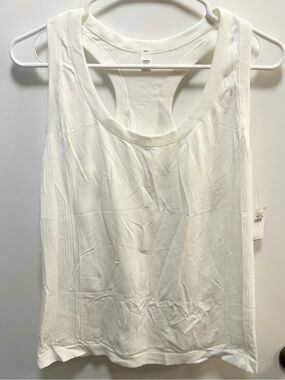 Old navy athletic White Ribbed Racerback Tank Top